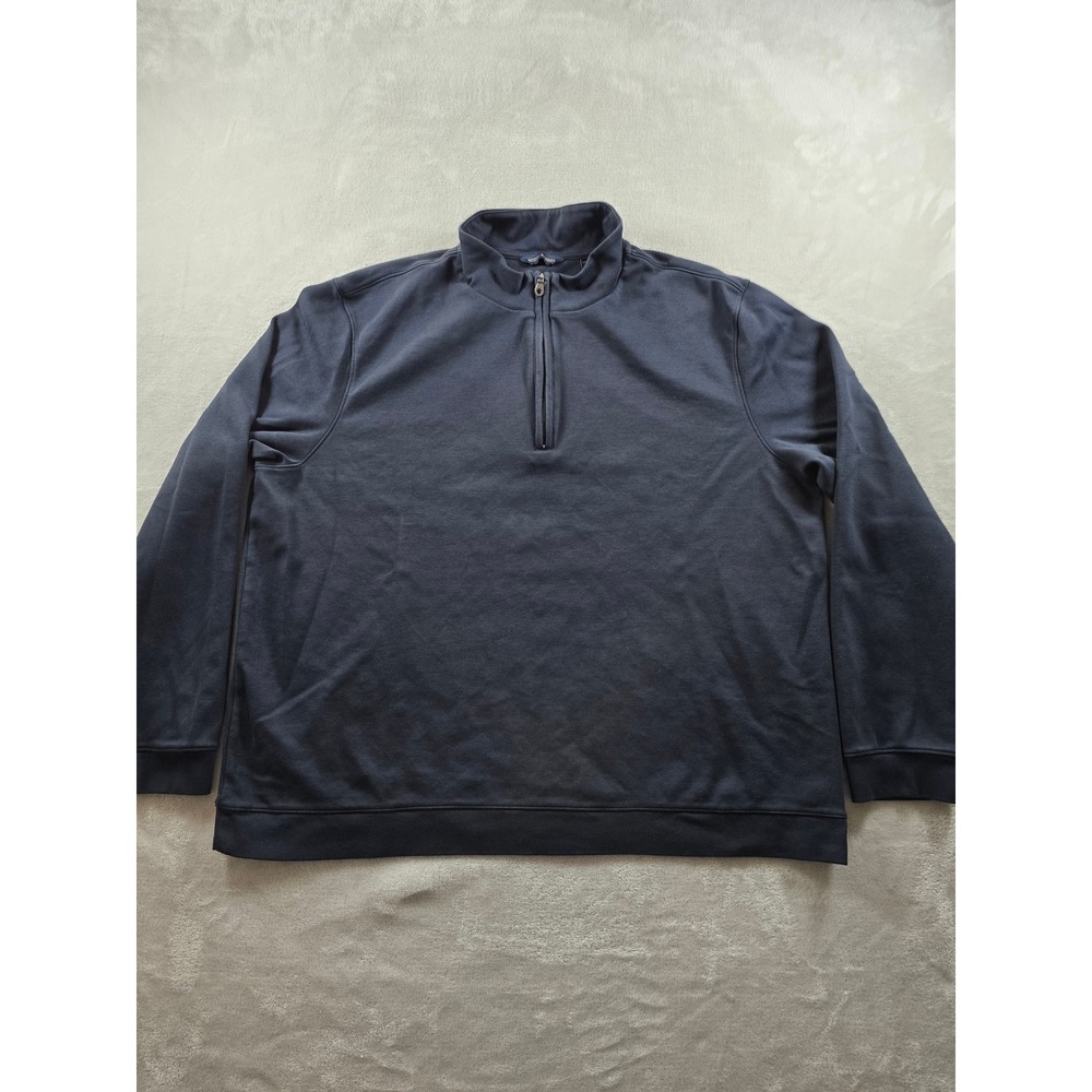 Scott Barber Quarter Zip Sweater Men XXL Blue Long Sleeve Soft Pima Cotton Heavy